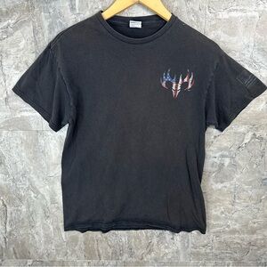 Delta Black Tee with‎ Patriotic Graphic Red White and true Sz Medium Mens